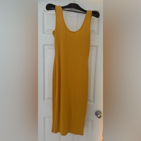Fashion Nova Mustard Button-Down Midi Dress - Picture 5 of 5